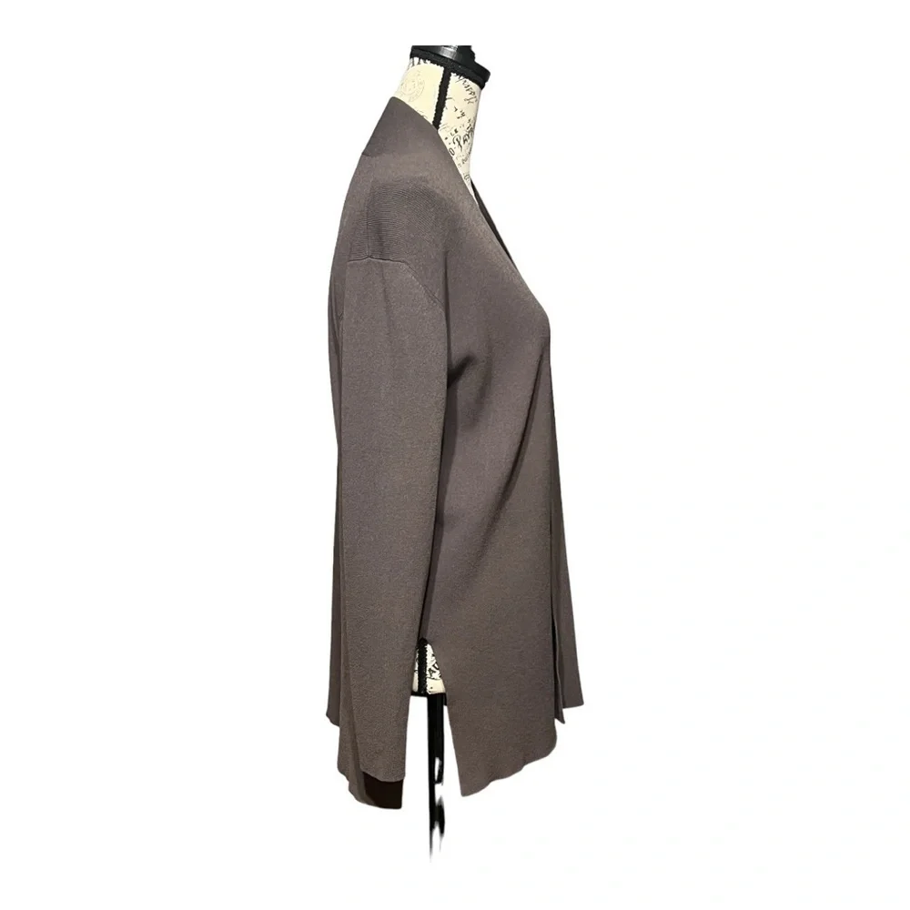 Eileen Fisher Long Sleeve Open Front Cardigan Rayon Nylon Blend Small